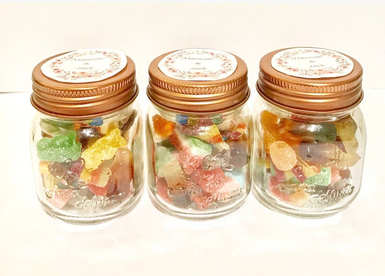 Personalised Prefilled Rose Gold Sweet Jars Eid Wedding Etsy