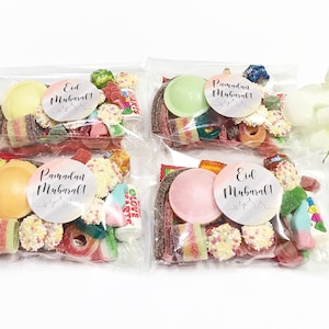 Pre-filled Personalised Ramadan & Eid Sweet Packs Ramadan Eid Party Favour Sweets Candy Halal Gift for Children Pick and Mix