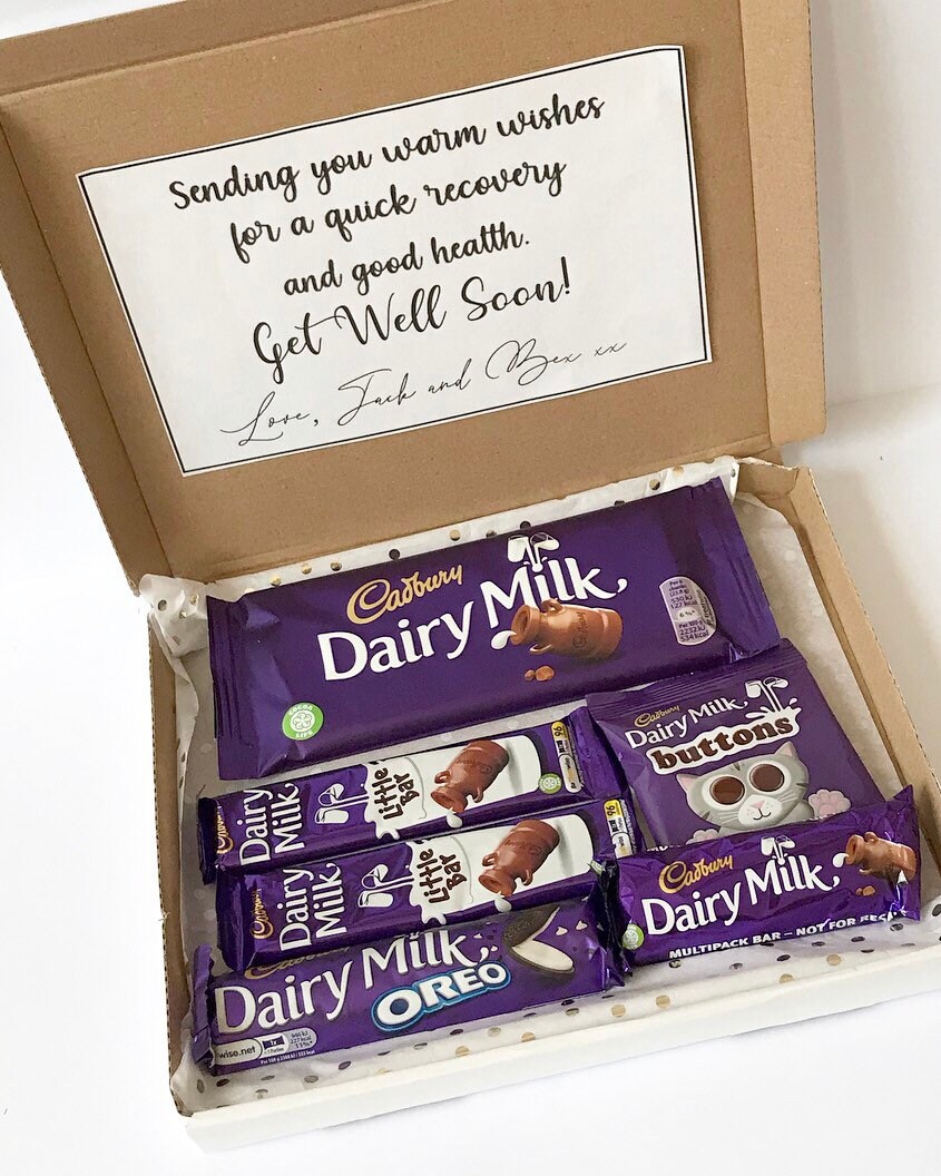 Personalised Cadbury Dairy Milk Selection Box Get Well Soon Etsy