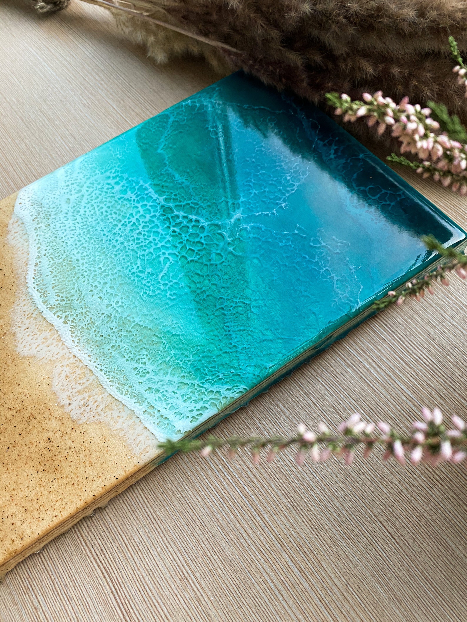 Resin Beach Art Wall Art Wood Panel Artwork Resin Beach Etsy