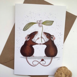 Ratón De Navidad, Ratones, Tarjeta De Felicitación En Blanco