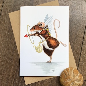 Ratón, Ratones, Cupido, Tarjeta De Felicitación En Blanco De San Valentín