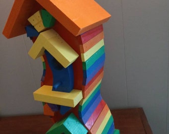 2 STORY CROOKED BIRDHOUSE