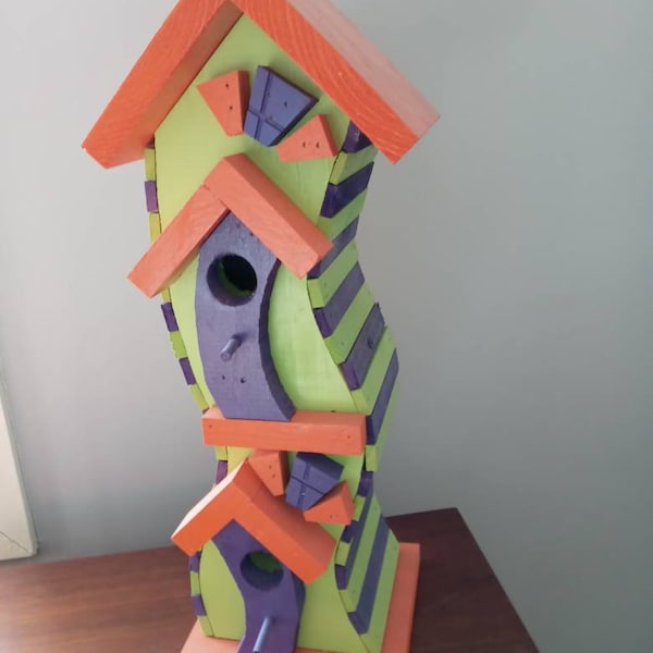 2 STORY CROOKED BIRDHOUSE