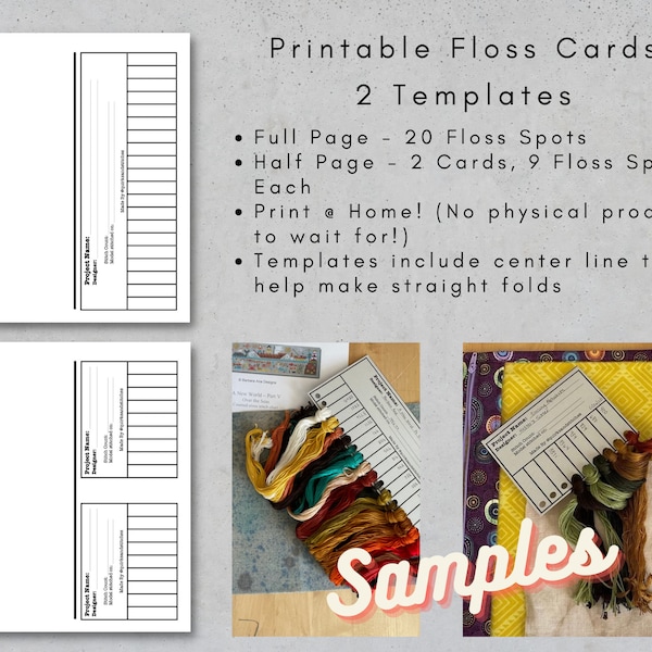 Printable Floss Cards