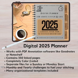 Planner digitale 2025 #24HOCS - Funziona con Goodnotes! - Planner digitale per punto croce