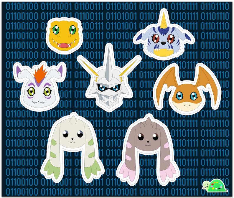 Digimon Emoji Sticker Sheet
