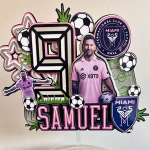 Soccer Cake Topper, Messi Inter Miami Soccer Cake Topper, Messi Inspired Cake Topper, Leonel Messi Cake Topper, Messi party