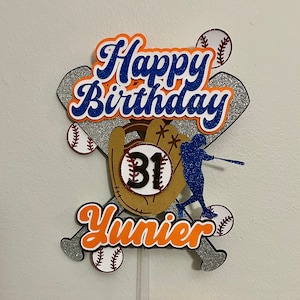 Baseball Cake Topper, Baseball Birthday Party Decoration, Personalized Party Cake Toppers, baseball birthday cake.