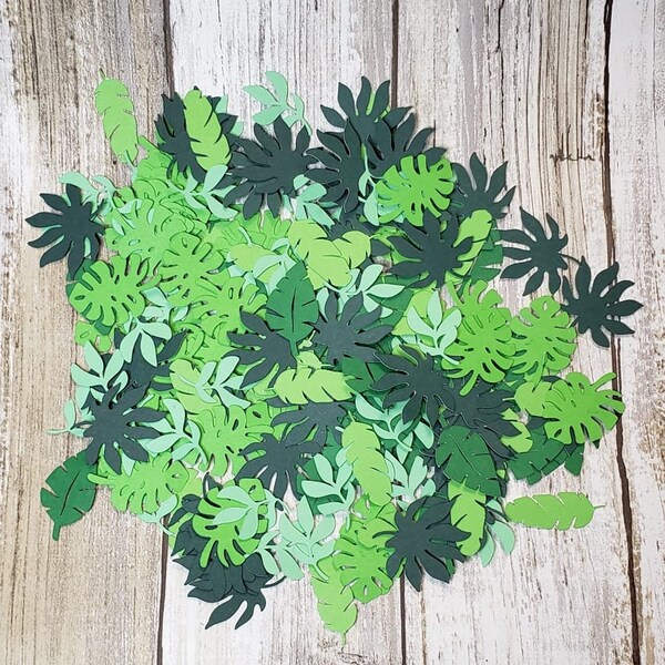 Leaves Paper confetti, Set of 200 pieces for Party Celebrations and Craft. - Jungle Party - Spring Leaves - Leaf Confetti