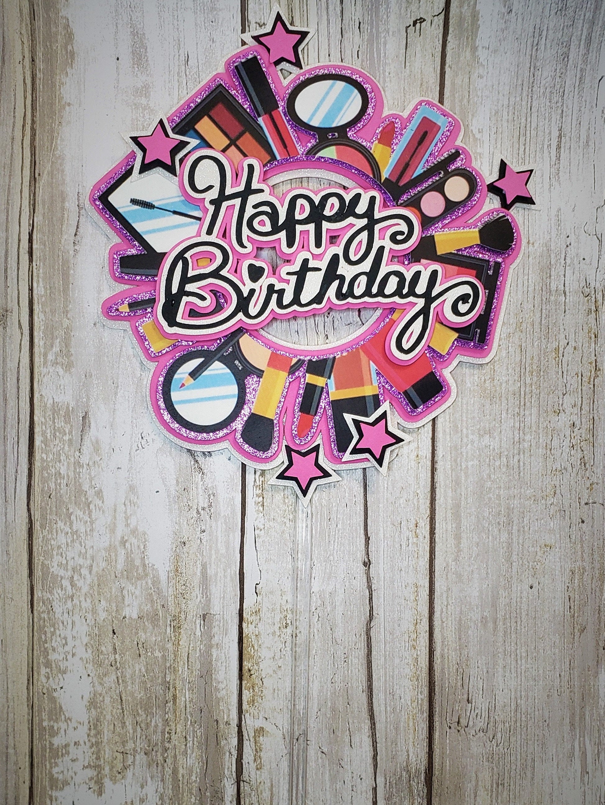 Makeup Cake Topper, Happy Birthday Make Cake Topper, Maquillaje. - Etsy  Italia