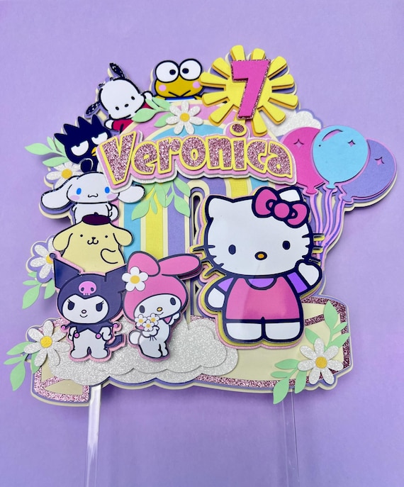 Kitty cake topper, My Melody cake topper, Kitty and Friends cake topper, girl party decoration, kitty cake topper