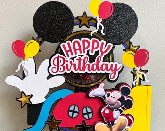 Mickey Happy Birthday Cake Topper, Mickey Cake Topper, Kids Birthday Party, Mouse Cake Topper, Mouse Party Decoration, one year cake topper.