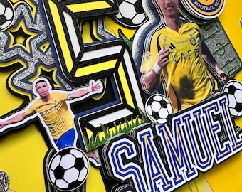 Soccer Cake Topper, CR7, Ronaldo Cake Topper, Ronaldo cake, Al Nassr cake topper, Ronaldo Party.
