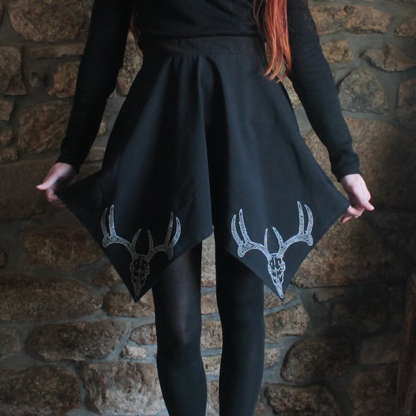 Jupe Crâne de Cerf | Handmade & Hand-printed | Witch Style