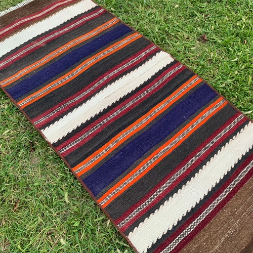 Small Vintage Rug 1’7” x 3’94” Ft. Turkish Small Rug | sold Small Entryway Rug | Small Kilim Rug | Vintage Kilim | Bath Mat Rug | Door Mat Rug