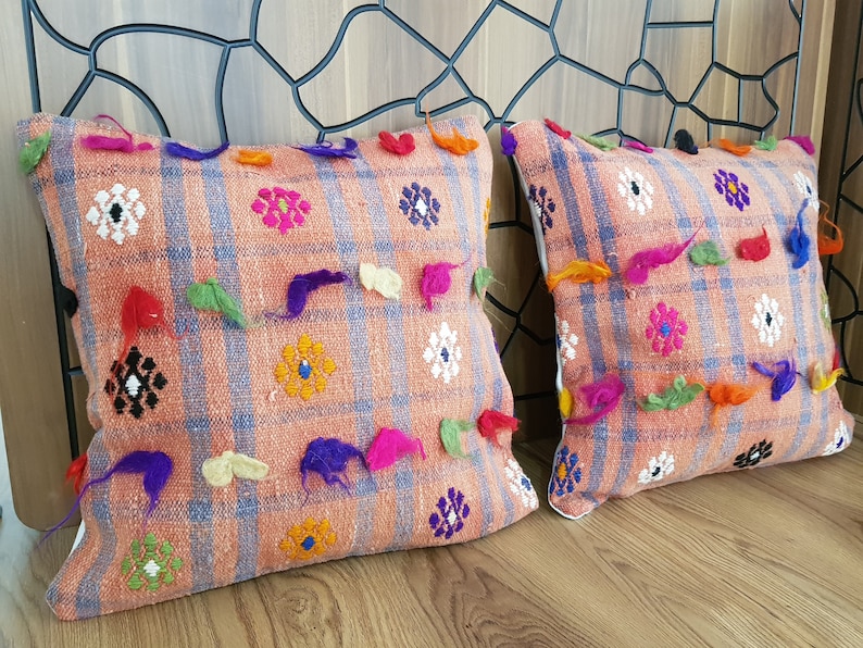 Turkish Kilim Pillow Kilim Pillow Cover Tribal Pillow Lumbar Pillow Handmade Pillow 18x18 Pillow Cover Vintage Pillow Cushion Cover