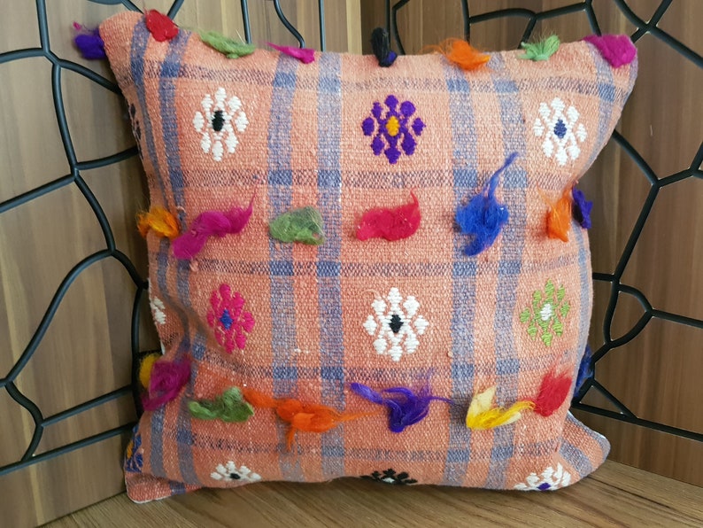 Turkish Kilim Pillow Kilim Pillow Cover Tribal Pillow Lumbar Pillow Handmade Pillow 18x18 Pillow Cover Vintage Pillow Cushion Cover