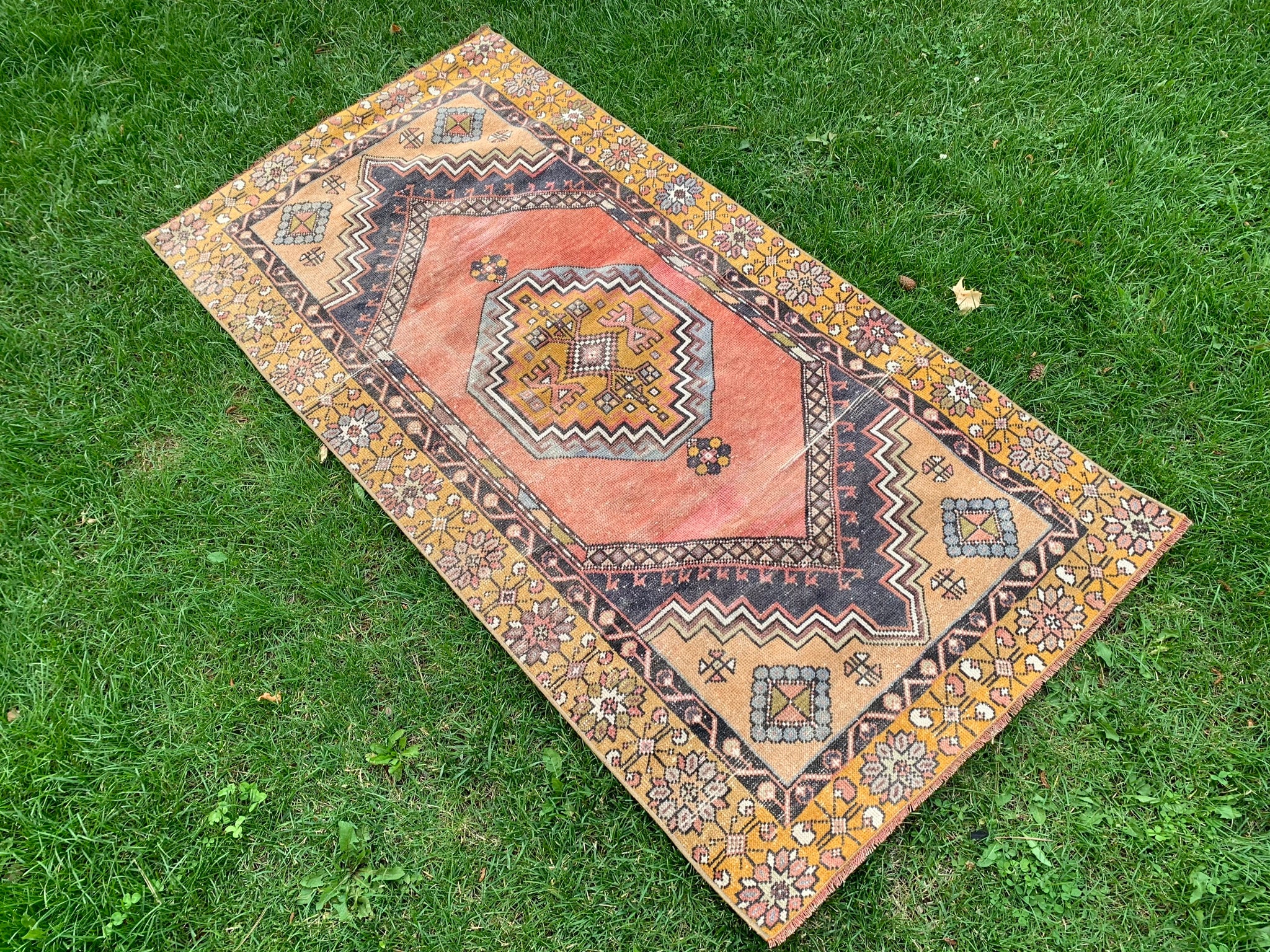 33 X 65 Feet Hand Knotted Wool Kitchen Rug Area Vintage Rug Oushak Area