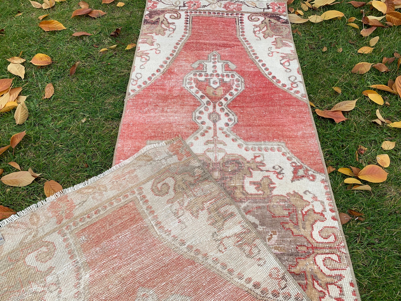 Vintage Faded Red Runner Rug 21 X 712 Feet Turkish Runner Etsy UK