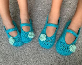 Girl's Crocheted Slippers