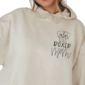 Boxer Dog Mom Sweatshirt, Boxer Mom in Pocket, Personalized Dog Name Hoodie, Gift for Boxer Lover, Custom Hoodie for Boxer Dog Owner, S3261