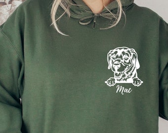 Labrador Retriever Dog Mom Sweatshirt, Labrador Retriever in Pocket, Dog Peeking Hoodie, Christmas Gift, Custom Hoodie for Dog Mom, S2096