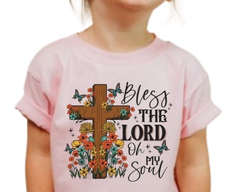 Bless the Lord oh My Soul Onesie®, Religious Youth Shirt, Christian Toddler Shirt, Jesus Lover Shirt, Baby Shower Gift, Bible Verse Shirt