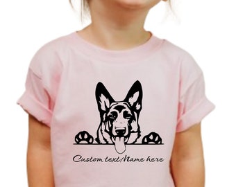 Custom German Shepherd Onesie®, German Shepherd Lover Youth Shirt, Personalized German Shepherd Shirt, GSD Dog Lover Toddler Shirt