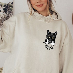 Custom Cat Face Sweatshirt, Personalized Cat Breed Crewneck, Gift for Cat Owner Gift, Cat Mom Gift, Cat Owner Hoodie, S2063