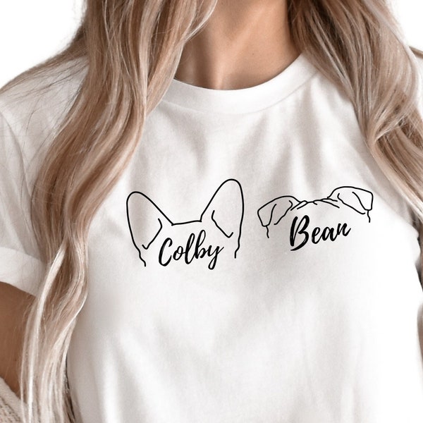 Custom Dog Ear T Shirt Etsy