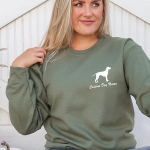 Personalized German Shorthaired Pointer Crewneck Sweatshirt, GSP Sweatshirt, Custom Dog Name Sweatshirt, Mothers Day Gift, S272