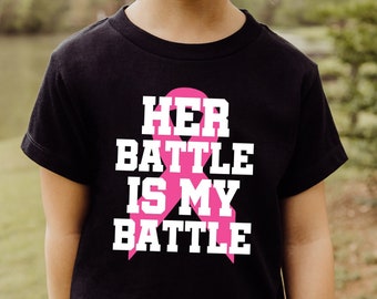 Her Battle is My Battle Shirt, Cancer Warrior Shirt, Pink Ribbon Shirt, Cancer Survivor Shirt, Not Alone Shirt, Cancer Patient Shirt, S3707