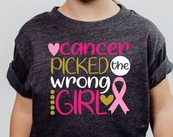 Cancer Picked the Wrong Girl Shirt, Pink Ribbon Shirt, Superpower Shirt, Cancer Patient Shirt, Not Alone Shirt, Cancer Support Shirt, S3696