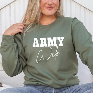 Army Wife Sweatshirt, Personalized Military Wife Sweatshirt, Custom Hoodie for Her, Proud Army Wife Sweatshirt, Mothers Day Gift, S123