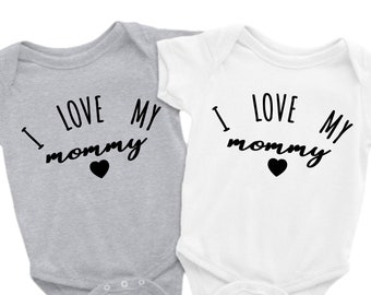 Baby Announcement Gift, Pregnancy Reveal, Gift for Mom from Baby, Cute Baby Onesie®, I Love My Mommy Onesie®, Mothers Day Gift