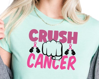 Crush Cancer Shirt, Cancer Warrior Shirt, Stronger Than Cancer Shirt, Cancer Team Shirt, Unisex Crewneck Shirt, Not Alone Shirt, S3695