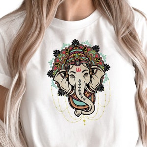 Ganesha Shirt, Ganesh Hindu Shirt, Crewneck Shirt for Elephant Lover, Mothers Day Gift, Spiritual Yoga Meditation Shirt, Ganesha Lover Tee