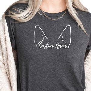 Custom T-Shirt for Heeler Dog Mom, Personalized Dog Name T-Shirt, Heeler Ears in Pocket Shirt, Gift for Heeler Owner, Christmas Gift, S3172