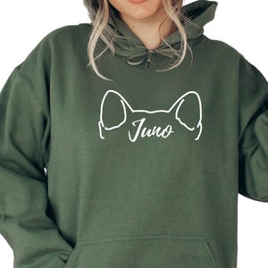 Custom Sweatshirt for Shiba Dog Owner, Shiba Ears in Pocket, Personalized Dog Name Hoodie, Gift for Shiba Lover, Christmas Gift, S3209