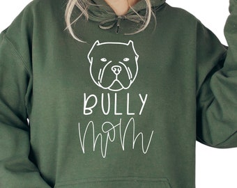 Bully Dog Mom in Pocket, Bully Dog Mom Sweatshirt, Custom Hoodie for Bully Owner, Personalized Dog Name Sweatshirt, Christmas Gift, S3273