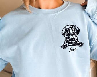 Custom Sweatshirt for Labrador Dog Mom, Labrador in Pocket, Personalized Labrador Dog Dad Hoodie, Dog Owner Present, Christmas Gift, S2087