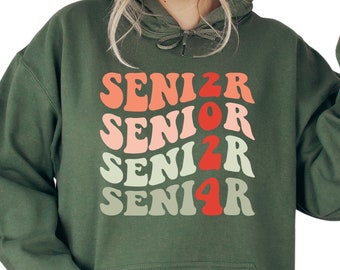 Custom Sweatshirt for 2024 Graduate, Graduating in 2024, Retro Groovy Senior 2024 Sweatshirt, High School College Hoodie, S3737