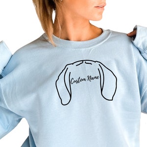 Beagle Ears Dog Mom Sweatshirt, Personalized Dog Name Hoodie, Custom Hoodie for Beagle Owner, Christmas Gift, Beagle in Pocket, S3129