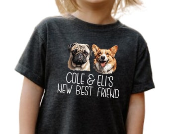 New Best Friend Shirt, Newborn Gift Ideas, Dog Peeking Baby Onesie®, Personalized Dog Breed Toddler Shirt, Custom Dog Lover Youth Shirt