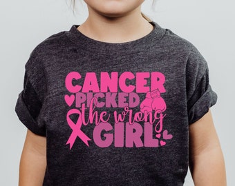 Cancer Picked the Wrong Girl Shirt, Cancer Support Shirt, Cheer for the Cure Shirt, Cancer Support Shirt, Pink Ribbon Shirt, S3703