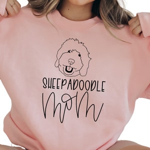 Custom Sweatshirt for Sheepadoodle Owner, Sheepadoodle Mom in Pocket, Gift for Sheepadoodle Lover, Sheepadoodle Dog Mom Hoodie, S3395