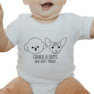 New Best Friend Onesie®, Personalized Dog Owner Toddler Shirt, Baby Shower Gift, Newborn Baby Gift, Dog and Cat Lover Youth Shirt