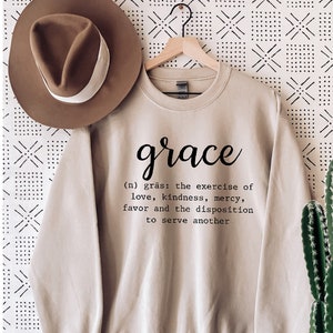 Grace Sweatshirt, Christian Sweatshirt, Grace Definition Hoodie, Religious Sweatshirt, Bible Jesus Lover Gift, Christian Gift.