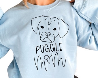 Puggle Dog Mom Sweatshirt, Gift for Puggle Lover, Puggle Dog Mom Sweatshirt, Puggle Mom in Pocket, Mothers Day Gift, S3381